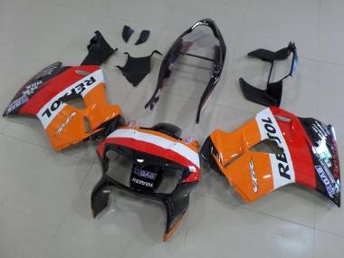 Orange Blanc Rouge Noir Brillant Repsol Carénage Moto Honda VFR 800 1998-2001 Pas Chère