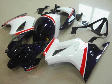 Blanc Rouge Bleu Foncé Carénages Moto Honda VFR 800 2002-2013 Pas Chère