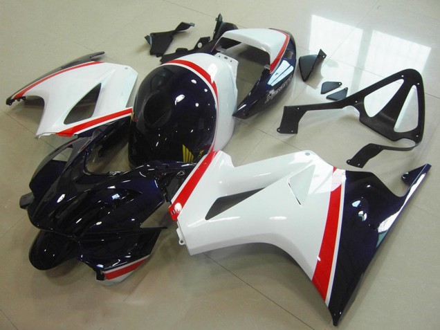 Blanc Rouge Bleu Foncé Carénages Moto Honda VFR 800 2002-2013