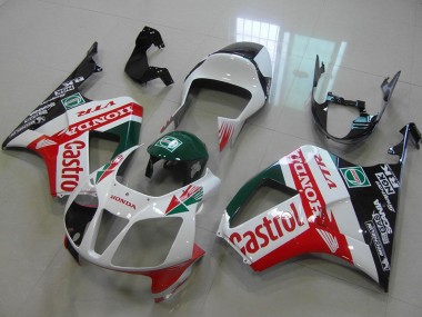 Blanc Rouge Vert Noir Brillant Castrol Kits Carénages Moto ABS Honda VTR1000 2000-2006 Pas Chère