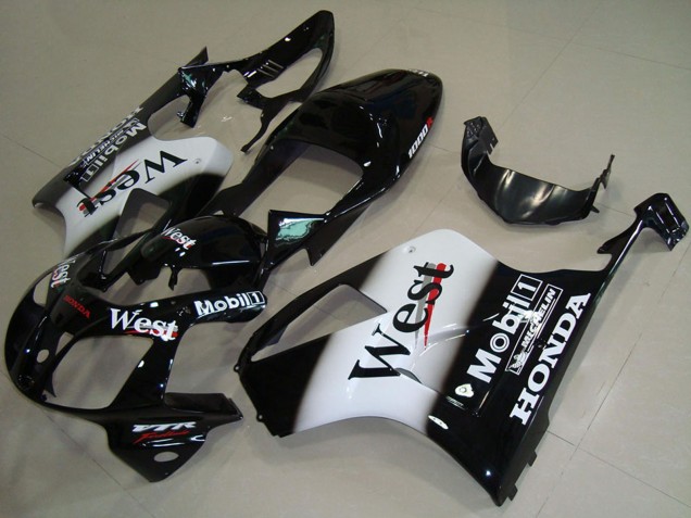 Noir Brillant Blanc West Carénage Moto Honda VTR1000 2000-2006