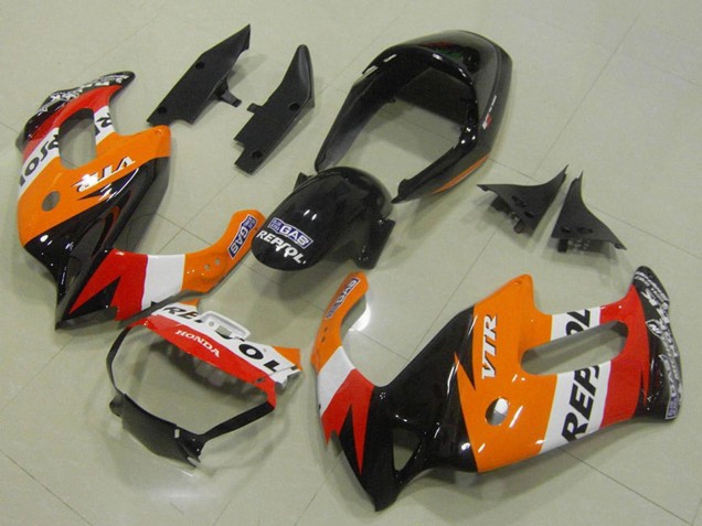 Orange Blanc Rouge Noir Brillant Repsol Carénage Moto Honda VTR1000F 1997-2005