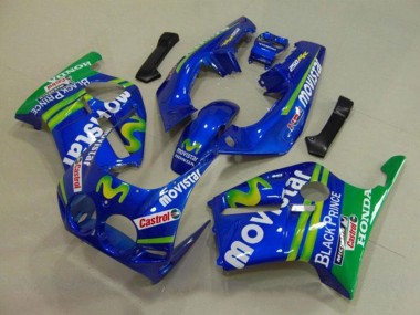 Bleu Vert Blanc MoviStar Rouge Castrol Carénage Moto Honda CBR250RR MC19 1988-1989 Pas Chère