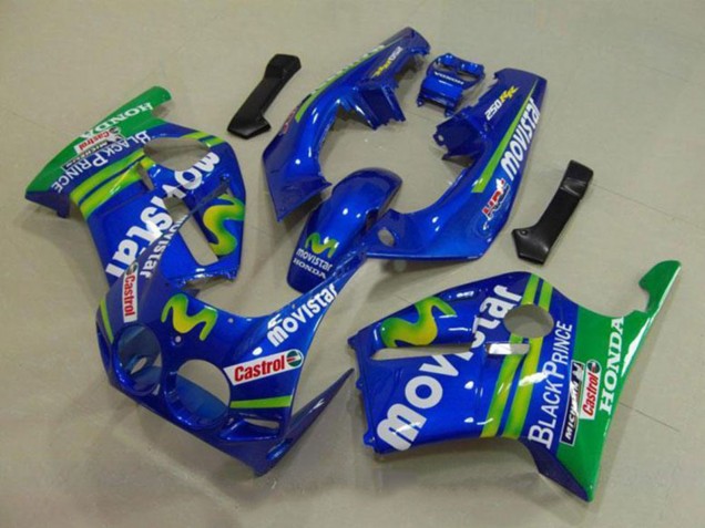Bleu Vert Blanc MoviStar Rouge Castrol Carénage Moto Honda CBR250RR MC19 1988-1989