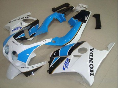 Blanc Bleu Clair Noir Brillant Carénages Moto Honda CBR250RR MC19 1988-1989 Pas Chère