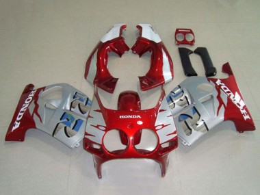 Argent Blanc Rouge Carénage Moto Honda CBR250RR MC19 1988-1989 Pas Chère