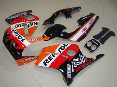 Orange Blanc Rouge Noir Brillant Repsol Carénage Moto Honda CBR250RR MC19 1988-1989 Pas Chère