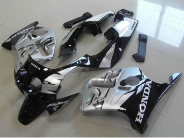 Argent Noir Brillant Carénage Moto Honda CBR250RR MC19 1988-1989 Pas Chère