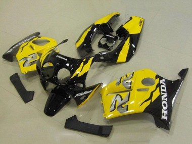 Jaune Noir Brillant Carénage Moto Honda CBR250RR MC19 1988-1989 Pas Chère