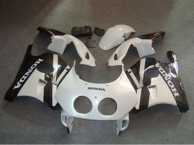 Blanc Noir Brillant Kits Carénages Moto Honda CBR250RR MC22 1990-1998