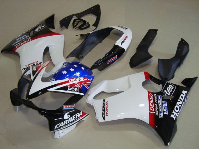 Blanc Rouge Bleu Noir Brillant Étoile Lee Carrera Carénage Moto Honda CBR600 F4i 2004-2007
