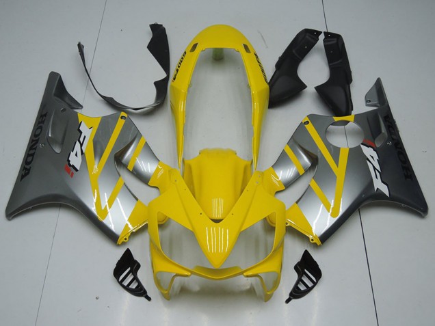 Jaune Argent Carénage Moto Honda CBR600 F4i 2004-2007
