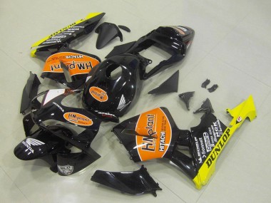 Noir Brillant Orange Jaune Hm Plant Dunlop Carénage Moto Honda CBR600RR 2003-2004 Pas Chère