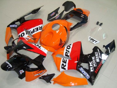 Orange Blanc Rouge Noir Brillant Repsol Carénages Moto Honda CBR600RR 2003-2004 Pas Chère