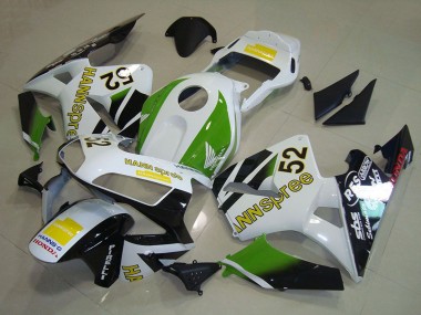 Blanc Vert Jaune Noir Brillant Hannspree 52 Carénage Moto Honda CBR600RR 2003-2004 Pas Chère