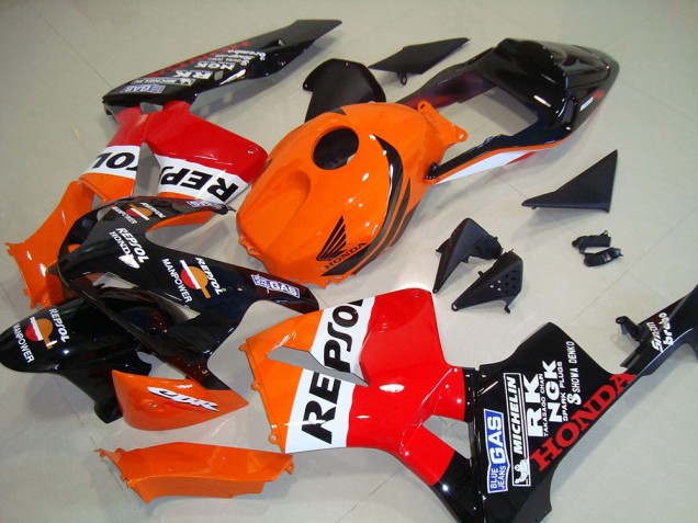 Orange Blanc Rouge Noir Brillant Repsol Kit Carénage Moto Honda CBR600RR 2003-2004