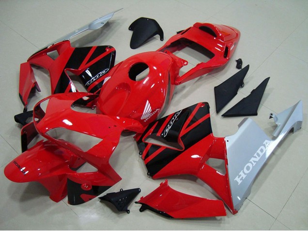Rouge Argent Noir Brillant Carénage Moto Honda CBR600RR 2003-2004