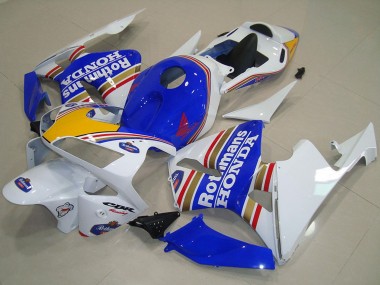 Blanc Bleu Jaune Rothmans Carénage Moto Honda CBR600RR 2003-2004 Pas Chère