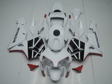 Blanc Noir Brillant Carénages Moto Honda CBR600RR 2003-2004 Pas Chère