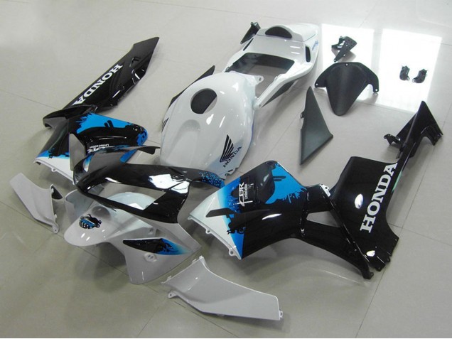 Blanc Bleu Noir Brillant Carénage Moto Honda CBR600RR 2003-2004
