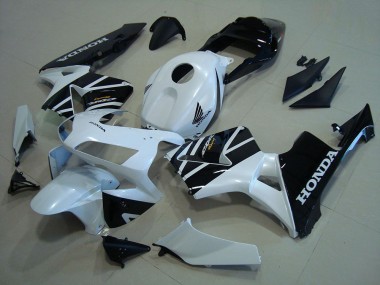 Blanc Noir Brillant Carénage Moto Honda CBR600RR 2003-2004 Pas Chère
