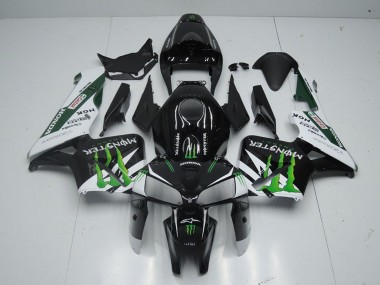 Noir Brillant Blanc Vert Monstre Carénages Moto Honda CBR600RR 2005-2006 Pas Chère