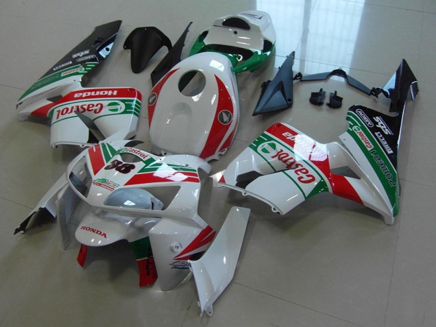 Blanc Rouge Vert Castrol 38 Carénage Moto Honda CBR600RR 2005-2006