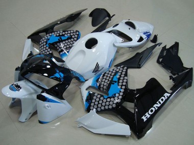 Blanc Bleu Noir Carénage Moto Honda CBR600RR 2005-2006 Pas Chère