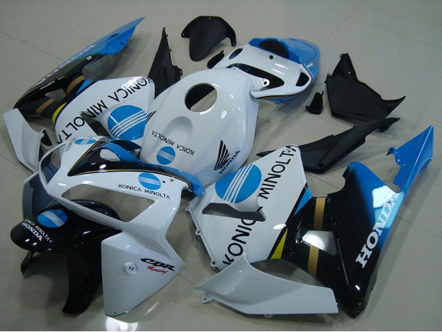 Blanc Bleu Noir Brillant Konica Minolta Carénage Moto Honda CBR600RR 2005-2006