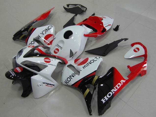 Blanc Rouge Noir Brillant Konica Minolta Carénage Moto Honda CBR600RR 2005-2006