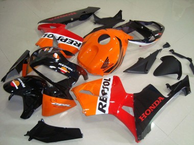 Orange Blanc Rouge Noir Brillant Repsol Kits Carénages Moto Honda CBR600RR 2005-2006 Pas Chère