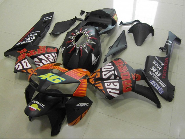 Noir Mat Orange Jaune Rossi 46 Carénage Moto Honda CBR600RR 2005-2006