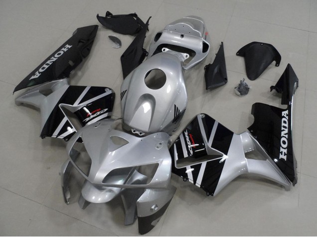 Argent Noir Brillant Carénage Moto Honda CBR600RR 2005-2006