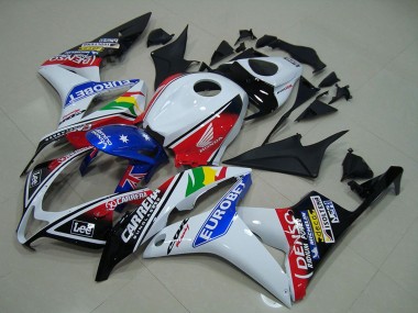 Blanc Rouge Bleu Noir Brillant EuroBet Carénage Moto Honda CBR600RR 2007-2008 Pas Chère