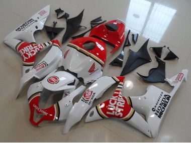 Blanc Rouge Lucky Strike Carénage Moto Honda CBR600RR 2007-2008 Pas Chère