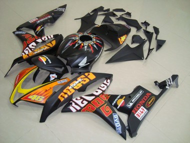Noir Mat Orange Jaune Rossi 46 Carénage Moto Honda CBR600RR 2007-2008 Pas Chère