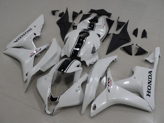 Blanc Noir Brillant Kits Carénages Moto Honda CBR600RR 2007-2008