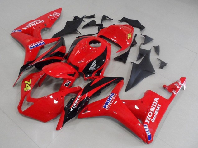 Rouge Noir Brillant Courses Unlimited Parts 74 Carénage Moto Honda CBR600RR 2007-2008