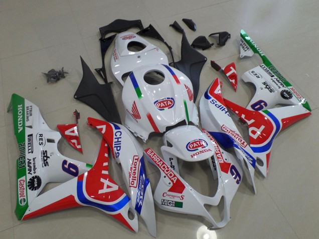 Blanc Rouge Bleu Vert Pata 6 Carénage Moto Honda CBR600RR 2007-2008