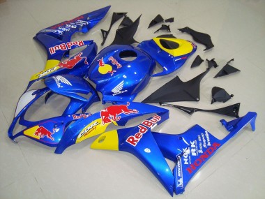 Bleu Jaune Red Bull Carénages Moto Honda CBR600RR 2007-2008 Pas Chère