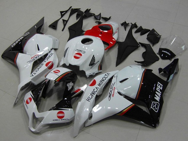 Blanc Rouge Noir Brillant Konica Minolta Carénage Moto Honda CBR600RR 2009-2012