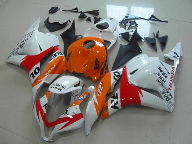 Orange Blanc Rouge Noir Brillant Repsol Kit Carénage Moto Honda CBR600RR 2009-2012