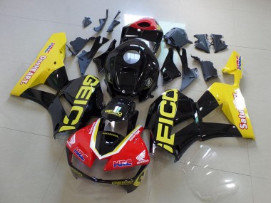 Jaune Rouge Noir Brillant Geico Carénage Moto Honda CBR600RR 2013-2023 Pas Chère