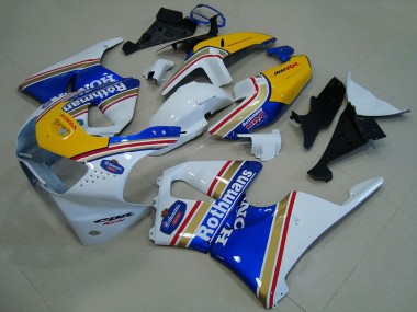 Blanc Bleu Jaune Rothmans Carénage Moto Honda CBR900RR 919 1998-1999 Pas Chère