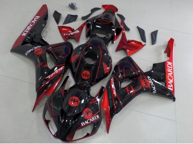 Rouge Noir Brillant Bacardi Carénage Moto Honda CBR1000RR 2006-2007 Pas Chère