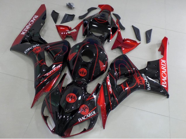 Rouge Noir Brillant Bacardi Carénage Moto Honda CBR1000RR 2006-2007