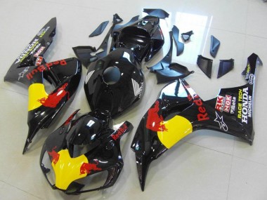 Noir Brillant Jaune Red Bull Carénage Moto Honda CBR1000RR 2006-2007 Pas Chère