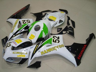 Blanc Vert Jaune Noir Brillant Hannspree 52 Carénage Moto Honda CBR1000RR 2006-2007 Pas Chère