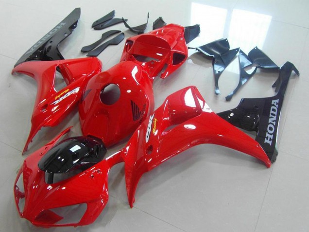 Rouge Noir Brillant Kits Carénages Moto ABS Honda CBR1000RR 2006-2007