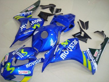 Bleu Vert MoviStar Castrol Carénage Moto Honda CBR1000RR 2006-2007 Pas Chère